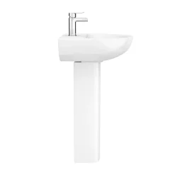 Victorian Plumbing Eclipse Bathroom Basin + Full Pedestal (555mm Wide - 1 Tap Hole)