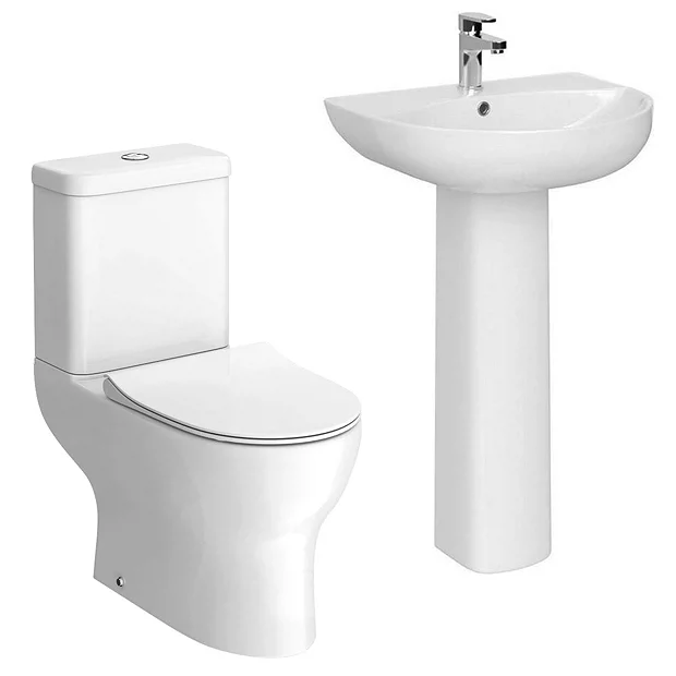 Victorian Plumbing Elite Rimless 4-Piece Modern Bathroom Suite 3 Victorian Plumbing Elite Rimless 4-Piece Modern Bathroom Suite