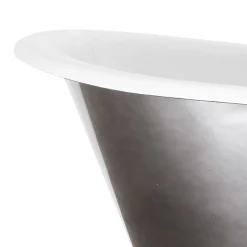 Hurlingham Bath Hurlingham Montreal 1680 X 760mm Polished Pewter Lustre Cast Iron Roll Top Bath -Croydex shop emp018f nd1