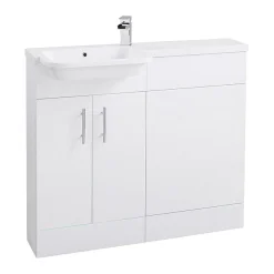 Nova Bathroom Nova Emporio Compact Semi-Recessed Combination Basin And WC Unit - 1000mm -Croydex shop esr n detail2