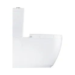 Grohe Essence Rimless Close Coupled Toilet With Soft Close Seat (Bottom Inlet) + FREE TOILET ROLL HOLDER -Croydex shop essccwc1 d2