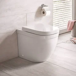 Grohe Euro Rimless Back To Wall Toilet With Soft Close Seat + FREE TOILET ROLL HOLDER -Croydex shop eurbtw l