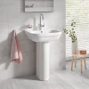 Grohe Euro Ceramic 600mm 1TH Basin + Full Pedestal -Croydex shop eurfp600 d1