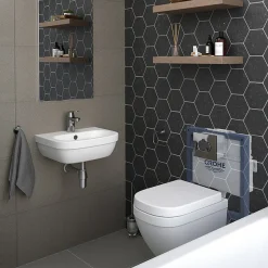 Grohe Solido Euro/Arena COMPLETE Wall Hung Suite (600mm Basin + Cosmo Smart Tap)
