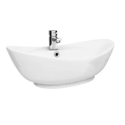 Victorian Plumbing Faro Oval Counter Top Basin 1TH - 590 X 395mm -Croydex shop faroovalcountertopbasin detail1