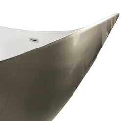 Nova Bathroom Nova Titanium Silver 1570 Modern Small Free Standing Slipper Bath -Croydex shop fb62tsil d3
