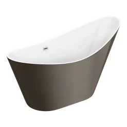 Nova Bathroom Nova Titanium Silver 1570 Modern Small Free Standing Slipper Bath -Croydex shop fb62tsil d4