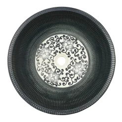 Victorian Plumbing Kasbah Round 400mm Floral Patterned Ceramic Counter Top Basin -Croydex shop fp4bas nd1