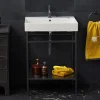 Itton Bathroom Britton Shoreditch Frame 600mm Basin & Black Wash Stand -Croydex shop frame600 d2