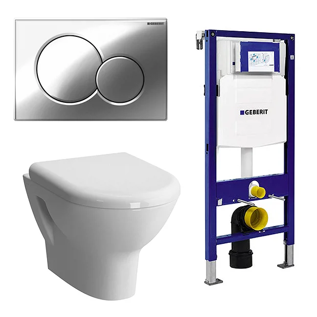 Geberit Duofix Wall Frame With Zentrum Wall Hung Pan & Sigma 01 Flush Plate 4 Geberit Duofix Wall Frame With Zentrum Wall Hung Pan & Sigma 01 Flush Plate - Image 2
