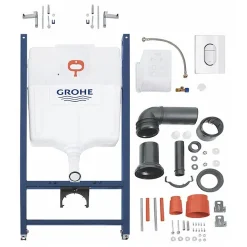 Grohe Solido Euro / Small Plate Complete WC 5 In 1 Pack + FREE TOILET ROLL HOLDER -Croydex shop gr5in1ar d7