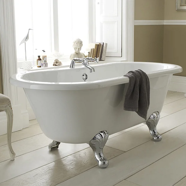 Nuie Grosvenor 1500 Small Double Ended Roll Top Bath Inc. Chrome Legs 4 Nuie Grosvenor 1500 Small Double Ended Roll Top Bath Inc. Chrome Legs - Image 2