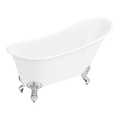 Victorian Plumbing Harlow 1610 X 705mm Slipper Bath + Chrome Leg Set -Croydex shop harlow1795b d2
