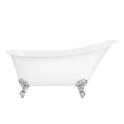 Victorian Plumbing Harlow 1610 X 705mm Slipper Bath + Chrome Leg Set -Croydex shop harlow1795b d3