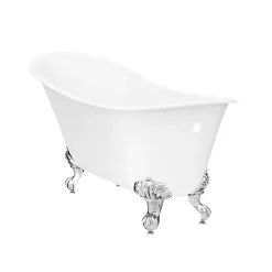 Victorian Plumbing Harlow 1610 X 705mm Slipper Bath + Chrome Leg Set -Croydex shop harlow1795b d4