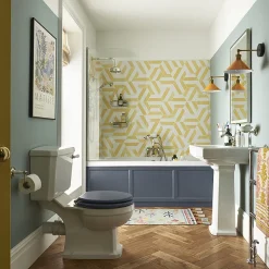 Heritage Bathroom Heritage Hatton Close Coupled Toilet With Traditional Chrome Cistern Lever