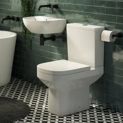 Victorian Plumbing Harmonia Cloakroom Suite 0TH (Basin + Close Coupled Toilet) -Croydex shop hcs02 l