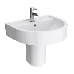 Hudson Reed Luna 1TH Basin + Semi Pedestal -Croydex shop hudsonreedluna1thbasinsemipedestal d2