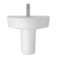 Hudson Reed Luna 1TH Basin + Semi Pedestal -Croydex shop hudsonreedluna1thbasinsemipedestal d3
