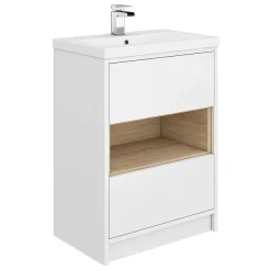 Victorian Plumbing Haywood White Modern Sink Vanity Unit + Toilet Package -Croydex shop hywvtp d1