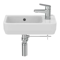 Ideal Standard I.Life S 450mm Wall Hung Right Hand 1TH Washbasin + Chrome Bottle Trap -Croydex shop isil45wh d3