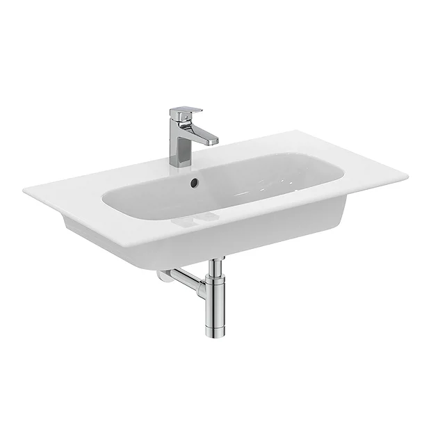 Ideal Standard I.Life A 1TH Wall Hung Basin + Chrome Bottle Trap 4 Ideal Standard I.Life A 1TH Wall Hung Basin + Chrome Bottle Trap - Image 2