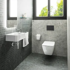 Ideal Standard Strada II AquaBlade Toilet + Concealed WC Cistern With Wall Hung Frame (Black Flush Plate)