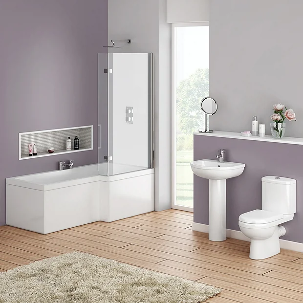 Victorian Plumbing Ivo Modern Shower Bath Suite 4 Victorian Plumbing Ivo Modern Shower Bath Suite - Image 2