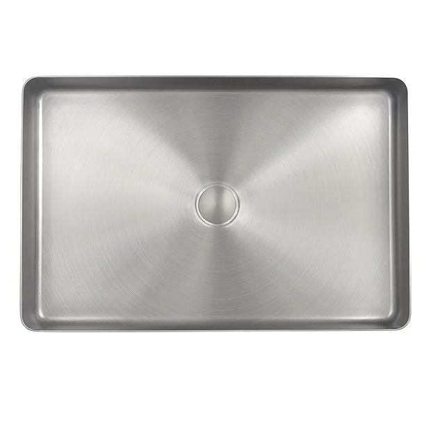 Just Taps Plu JTP Vos Rectangular Inox Stainless Steel Counter Top Basin + Waste 3 Just Taps Plu JTP Vos Rectangular Inox Stainless Steel Counter Top Basin + Waste