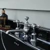 Urlington Bathroom Burlington Jet Black Edwardian 3TH 120cm Basin & Chrome Wash Stand -Croydex shop jet123th d3