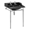 Urlington Bathroom Burlington Jet Black Classic 65cm Basin & Chrome Wash Stand -Croydex shop jetcl1thst l