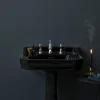 Urlington Bathroom Burlington Jet Black Edwardian 56cm Basin With Standard Pedestal -Croydex shop jeted1th d3