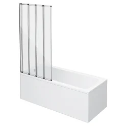 Victorian Plumbing Kent Square Single Ended Bath With Bi-Fold Screen