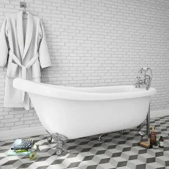 Victorian Plumbing Kensington Traditional Complete Roll Top Bathroom Package (1710mm) -Croydex shop kencmppack detail1