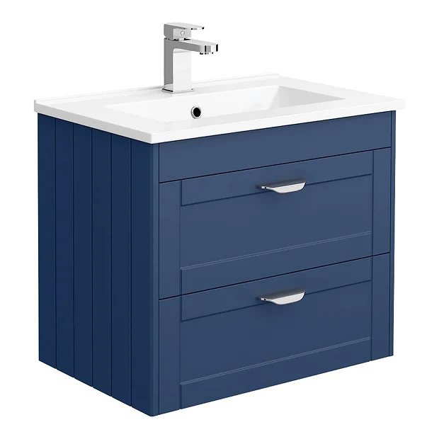 Keswick Blue Wall Hung 2-Drawer Vanity Unit + Toilet Package 5 Keswick Blue Wall Hung 2-Drawer Vanity Unit + Toilet Package - Image 3