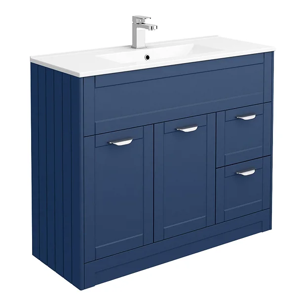 Keswick Blue 1015mm Sink Vanity Unit, Tall Boy + Toilet Package 5 Keswick Blue 1015mm Sink Vanity Unit, Tall Boy + Toilet Package - Image 3