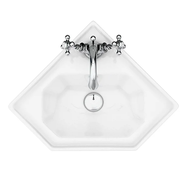 Keswick Traditional Corner Cloakroom Basin 1TH - 420 X 450mm 3 Keswick Traditional Corner Cloakroom Basin 1TH - 420 X 450mm