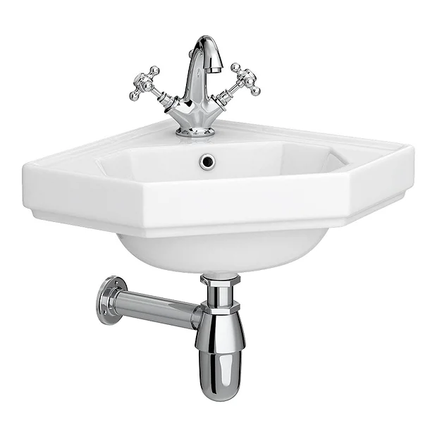 Keswick Traditional Corner Cloakroom Basin 1TH - 420 X 450mm 4 Keswick Traditional Corner Cloakroom Basin 1TH - 420 X 450mm - Image 2