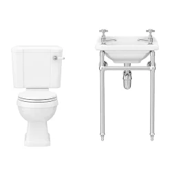 Keswick 4-Piece Traditional Cloakroom Suite - 2 Tap Hole -Croydex shop kescs4pcnd2