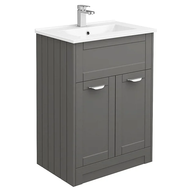 Keswick Grey 620mm Sink Vanity Unit + Toilet Package 5 Keswick Grey 620mm Sink Vanity Unit + Toilet Package - Image 3