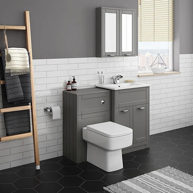 Keswick Grey 620mm Sink Vanity Unit + Toilet Package 8 Keswick Grey 620mm Sink Vanity Unit + Toilet Package - Image 6