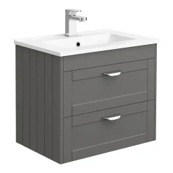 Keswick Grey Wall Hung 2-Drawer Vanity Unit + Toilet Package 10 Keswick Grey Wall Hung 2-Drawer Vanity Unit + Toilet Package -Croydex shop kesgrypk2 d1