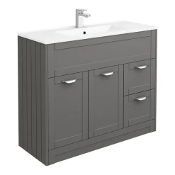 Keswick Grey 1015mm Sink Vanity Unit + Toilet Package -Croydex shop kesgrypk6 d1