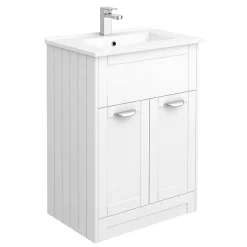 Keswick White 620mm Sink Vanity Unit + Toilet Package -Croydex shop keswhtpk1 d1