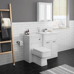 Keswick White 620mm Sink Vanity Unit + Toilet Package -Croydex shop keswhtpk1 nd6