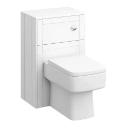 Keswick White Wall Hung 2-Drawer Vanity Unit + Toilet Package -Croydex shop keswhtpk2 d3