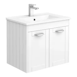 Keswick White Wall Hung 2-Door Vanity Unit + Toilet Package -Croydex shop keswhtpk3 d1