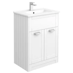 Keswick White Sink Vanity Unit, Storage Unit + Toilet Package -Croydex shop keswhtpk4 d1