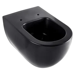 BagnoDesign Koy Matt Black Rimless Wall Hung Toilet With Soft Close Seat -Croydex shop koy320mb d1