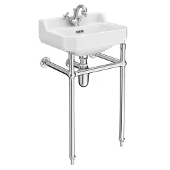 Keswick Traditional 500mm Basin & Chrome Wash Stand 9 Keswick Traditional 500mm Basin & Chrome Wash Stand -Croydex shop kt51thw l
